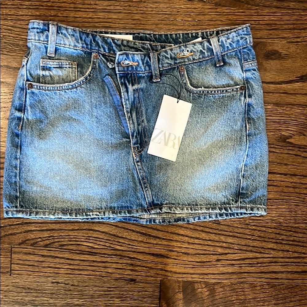 Zara Blue Denim Mini Skirt